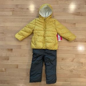 New! Pink Platinum Little Girls Size 4 Winter Coat Jacket & Snow Bibs Pants Set